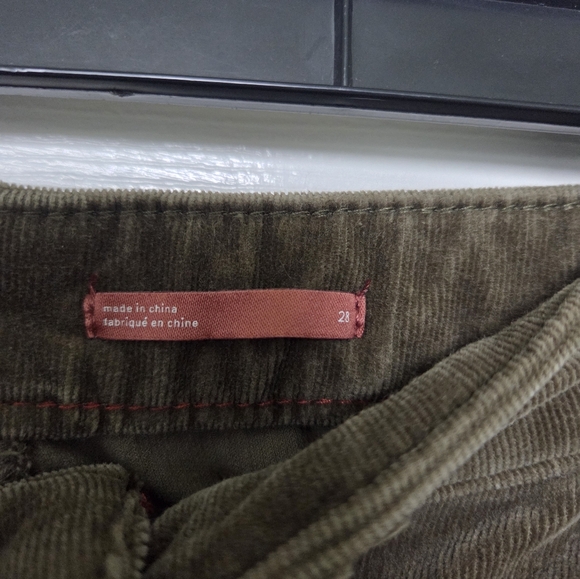 Anthropologie Pilco Green Button Fly Corduroy Skinny Pants Contemporary Size 28 - Picture 7 of 9